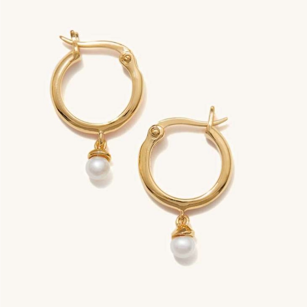 Mejuri Pearl Hoops